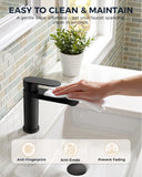 FORIOUS Bathroom Faucet 1 Hole, Single Handle Vanity Faucet Polished Chrome Bathroom Sink Faucet with Deck Plate, Fits 1 Hole and 4-Inch 3 Hole Install, for RV Vanity Lavatory Restroom Camper