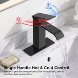 FORIOUS Single Handle Bathroom Faucet 1 Hole Vanity Faucets Matte Black