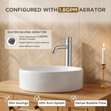 FORIOUS Brushed Nickel Bathroom Vessel Sink Faucet 1 Hole, Tall Bathroom Faucet Single Handle One Hole with Pop Up Drain and Supply Lines, Basin Bowl Vanity Lavatory Residential/Commercial Use
