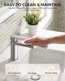 FORIOUS Bathroom Faucet 1 Hole, Single Handle Vanity Faucet Polished Chrome Bathroom Sink Faucet with Deck Plate, Fits 1 Hole and 4-Inch 3 Hole Install, for RV Vanity Lavatory Restroom Camper
