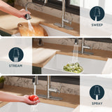 FORIOUS Vintage Kitchen Faucets with Pull Down Sprayer, Brushed Nickel High Arc Single Handle Stainless Steel Transitional Pull Out Sink Faucet for Farmhouse Camper Rv Bar, Fit for 1 or 3 Hole