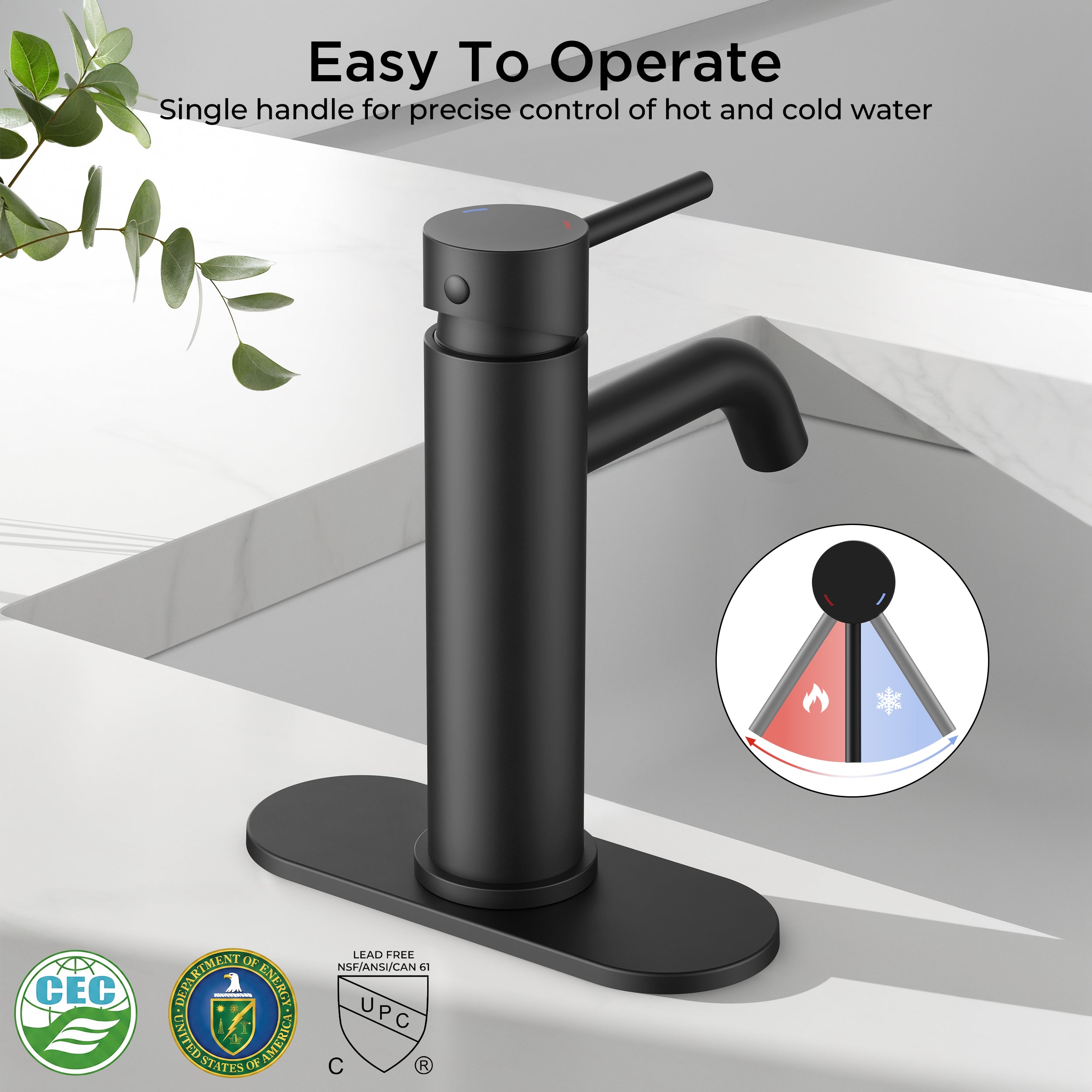 FORIOUS Bathroom Faucet 1 Hole, Black Single Handle Sink Faucets 2 Pack | for 1 or 3 Hole 4 Inch Centerset Sink, with Pop-up Drain, NSF61 Certified, for Vanity Rv Commercial Lavatory Restroom Basin
