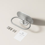 FORIOUS Hand Towel Holder with Shelf, Towel Ring for Bathroom Wall Mount | Matte Black, SUS304 Stainless Steel Modern Towel Ring, Bathroom Towel Holder, Hand Towel Hanger for Bathroom & Kitchen
