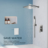 Forious Max  Stainless steel 8inch Bathroom Wall Mounted Rainfall Shower Head System with Faucet