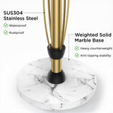 FORIOUS Paper Towel Holder Countertop, One-Handed Tear,Weighted Marble Base 304 Stainless Steel Paper Towel Stand, Ratchet Mechanism for Easy Tearing, Fits Standard & Jumbo Rolls for Kitchen, Silver