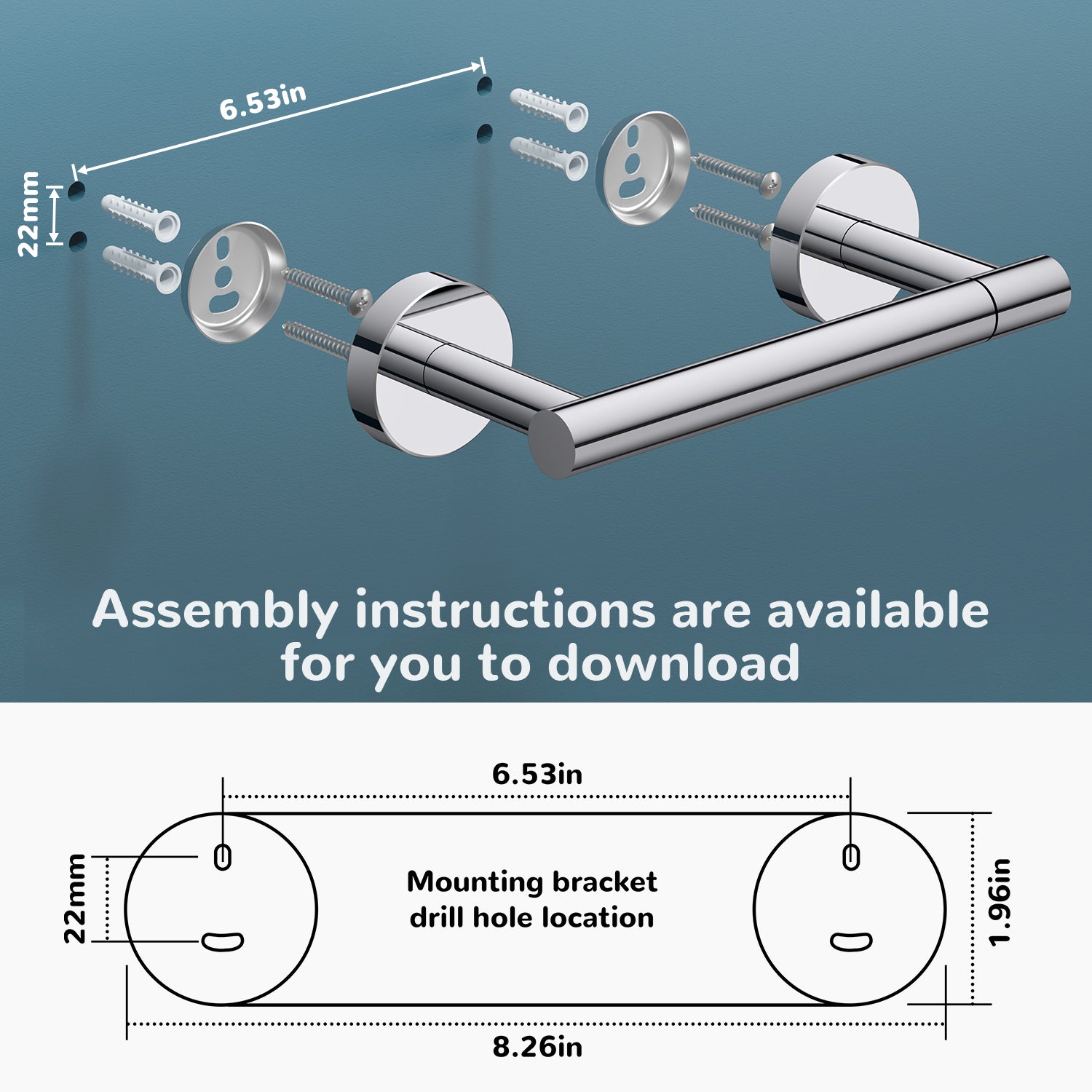 FORIOUS Toilet Paper Holder Wall Mount, Sus304 Stainless Steel Hand Towel Ring, Silver Bathroom Hardware Set with Pivoting Toilet Paper Roll Holder