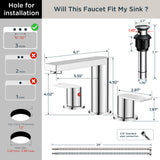 FORIOUS 8 Inch Bathroom Faucet 3 Hole, 2 Handles for Vanity ORB| 2 Handles Bathroom Sink Faucet with Pop-up Drain and 24" cUPC Lines, Fits 6-12 Inch 3 Hole Install, for RV Laundry Sink