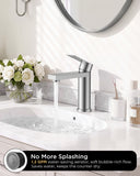 FORIOUS Bathroom Faucet 1 Hole, Single Handle Vanity Faucet Matte Black