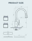 FORIOUS Black Kitchen Faucet with Pull Down Sprayer, Bar High Arc Single Handle Traditional 3 Modes Stainless Steel Faucet for Kitchen Sink Farmhouse RV Laundry Camper