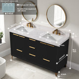 60 in Black bathroom vanity with top