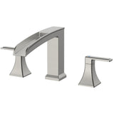 FORIOUS Waterfall Bathtub Faucet Set 3 Hole Brushed Gold, 2 Handle Deck Mount Roman Tub Faucet Widespread with Pre-Installed Water Hose for Garden Bathroom Bath Sink