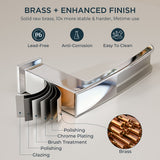 FORIOUS Waterfall Bathtub Faucet Set 3 Hole Brushed Gold, 2 Handle Deck Mount Roman Tub Faucet Widespread with Pre-Installed Water Hose for Garden Bathroom Bath Sink