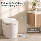 FORIOUS Toilet Paper Holder Stand with Weighted Base, Bruhed Nickel