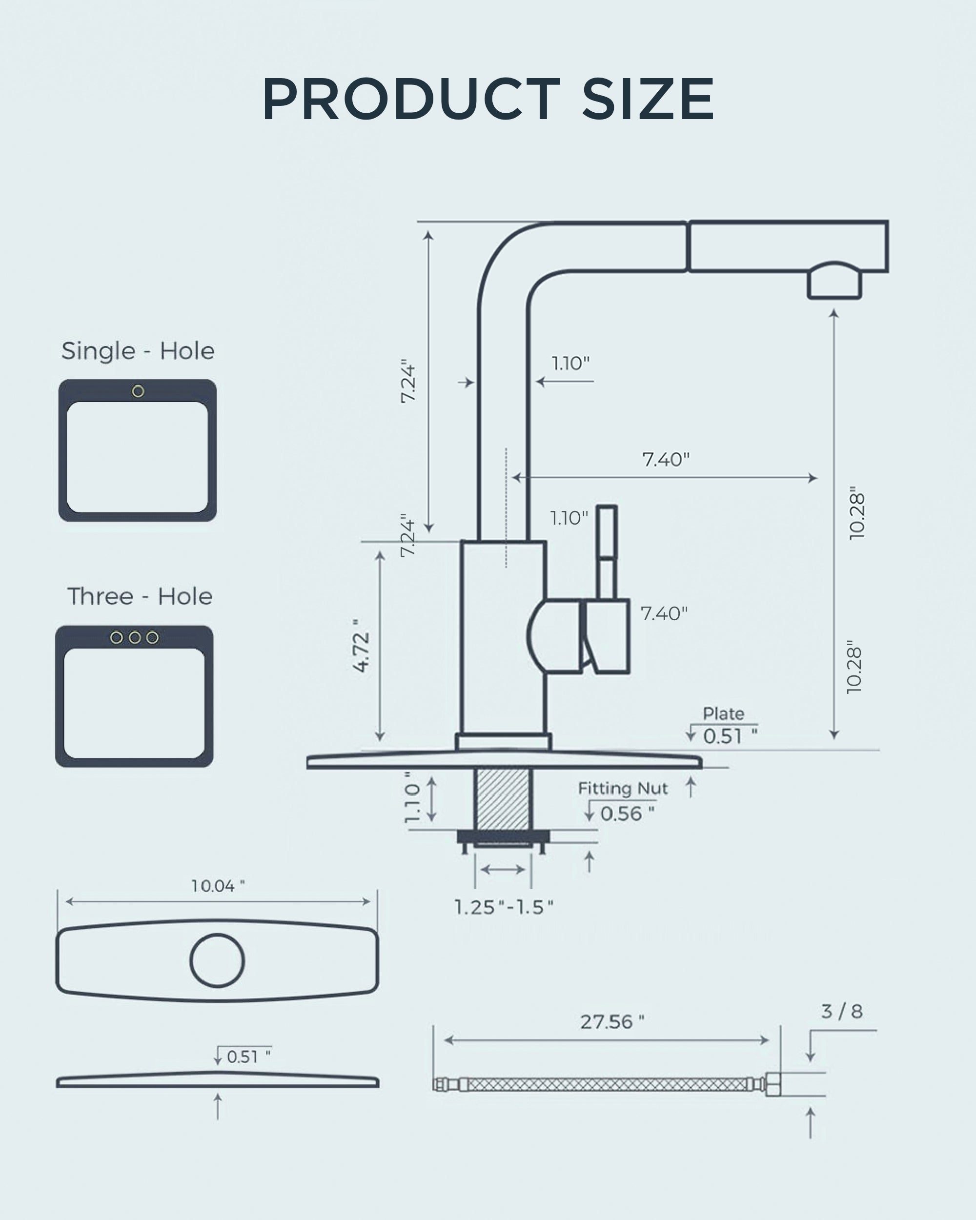 FORIOUS WELS Kitchen Tap, Kitchen Taps Mixer for Sink with Spout Swivels 360° Single Handle Two Spray Function, Pull Out Flexible Hose, Matte Black