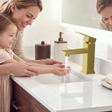 FORIOUS Bathroom Faucet 1 Hole Single Handle Vanity Faucet Brushed Nickel | 304 stainless steel, NSF/ANSI/CAN 61+372 and cUPC, lead-free, leakproof, water saving, for rv, lavatory, modern farmhouse