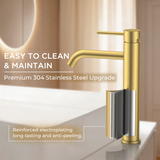 FORIOUS Gold Bathroom Vessel Sink Faucet 1 Hole, Tall Bathroom Faucet Single Handle One Hole with Pop Up Drain and Supply Lines, Basin Bowl Vanity Lavatory Residential/Commercial Use