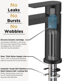 FORIOUS Bathroom Faucet 1 Hole, Single Handle Vanity Faucet Matte Black