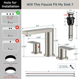 FORIOUS 8 Inch Bathroom Faucet 3 Hole, 2 Handles for Vanity ORB| 2 Handles Bathroom Sink Faucet with Pop-up Drain and 24" cUPC Lines, Fits 6-12 Inch 3 Hole Install, for RV Laundry Sink
