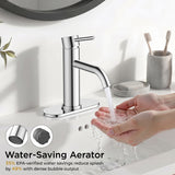 FORIOUS Bathroom Faucet 1 Hole, Chrome Single Handle Sink Faucets 2 Pack | for 1 or 3 Hole 4 Inch Centerset Sink, with Pop-up Drain, NSF61 Certified, for Vanity Rv Commercial Lavatory Restroom Basin