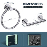 FORIOUS Toilet Paper Holder Wall Mount, Sus304 Stainless Steel Hand Towel Ring, Silver Bathroom Hardware Set with Pivoting Toilet Paper Roll Holder