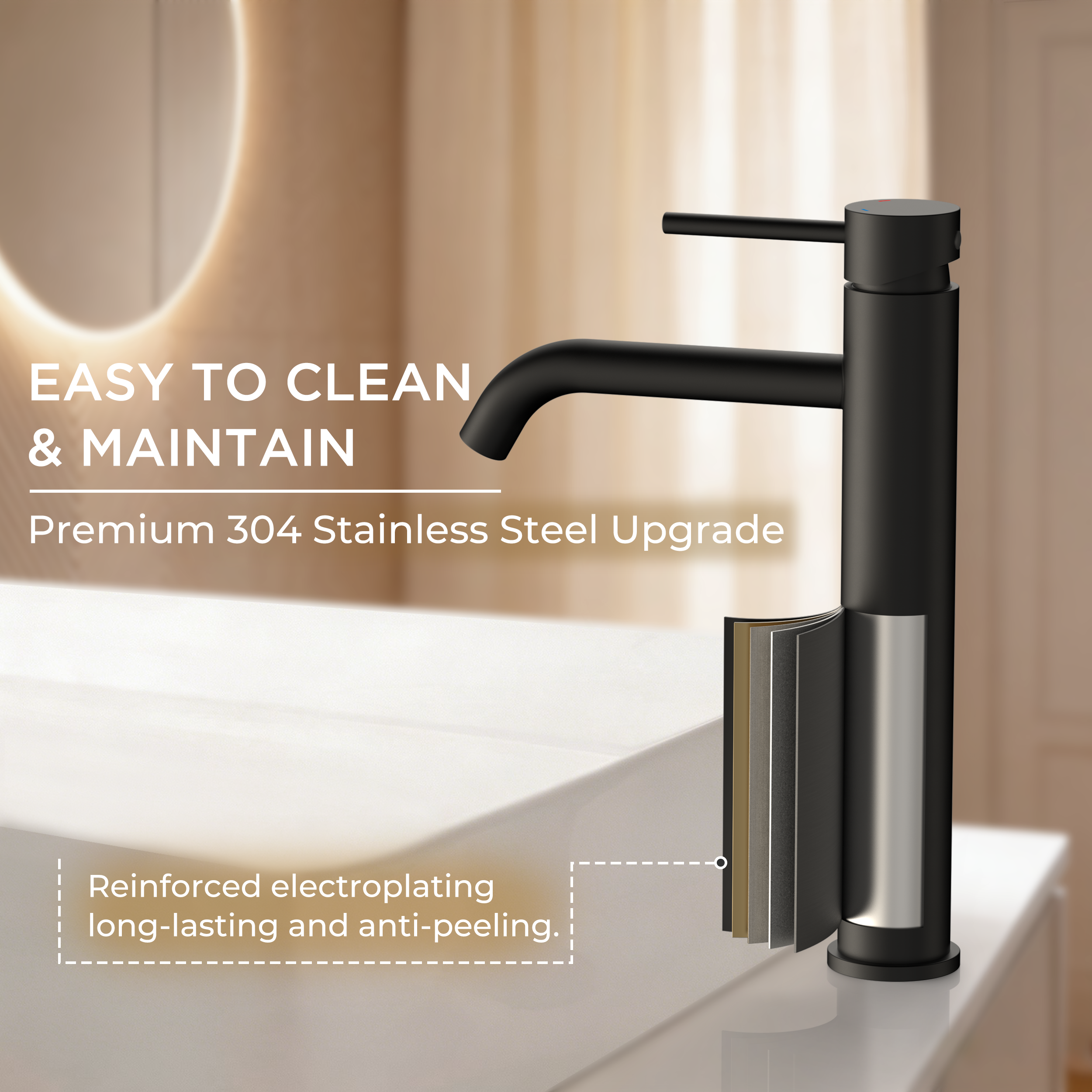 FORIOUS Matte Black Bathroom Vessel Sink Faucet 1 Hole, Tall Bathroom Faucet Single Handle One Hole with Pop Up Drain and Supply Lines, Basin Bowl Vanity Lavatory Residential/Commercial Use