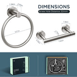 FORIOUS Toilet Paper Holder Wall Mount, Sus304 Stainless Steel Hand Towel Ring, Silver Bathroom Hardware Set with Pivoting Toilet Paper Roll Holder