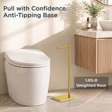 FORIOUS Toilet Paper Holder Stand with Weighted Base, Bruhed Nickel