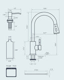 FORIOUS Kitchen Faucets with Pull Down Sprayer, Stainless Steel Kitchen Sink