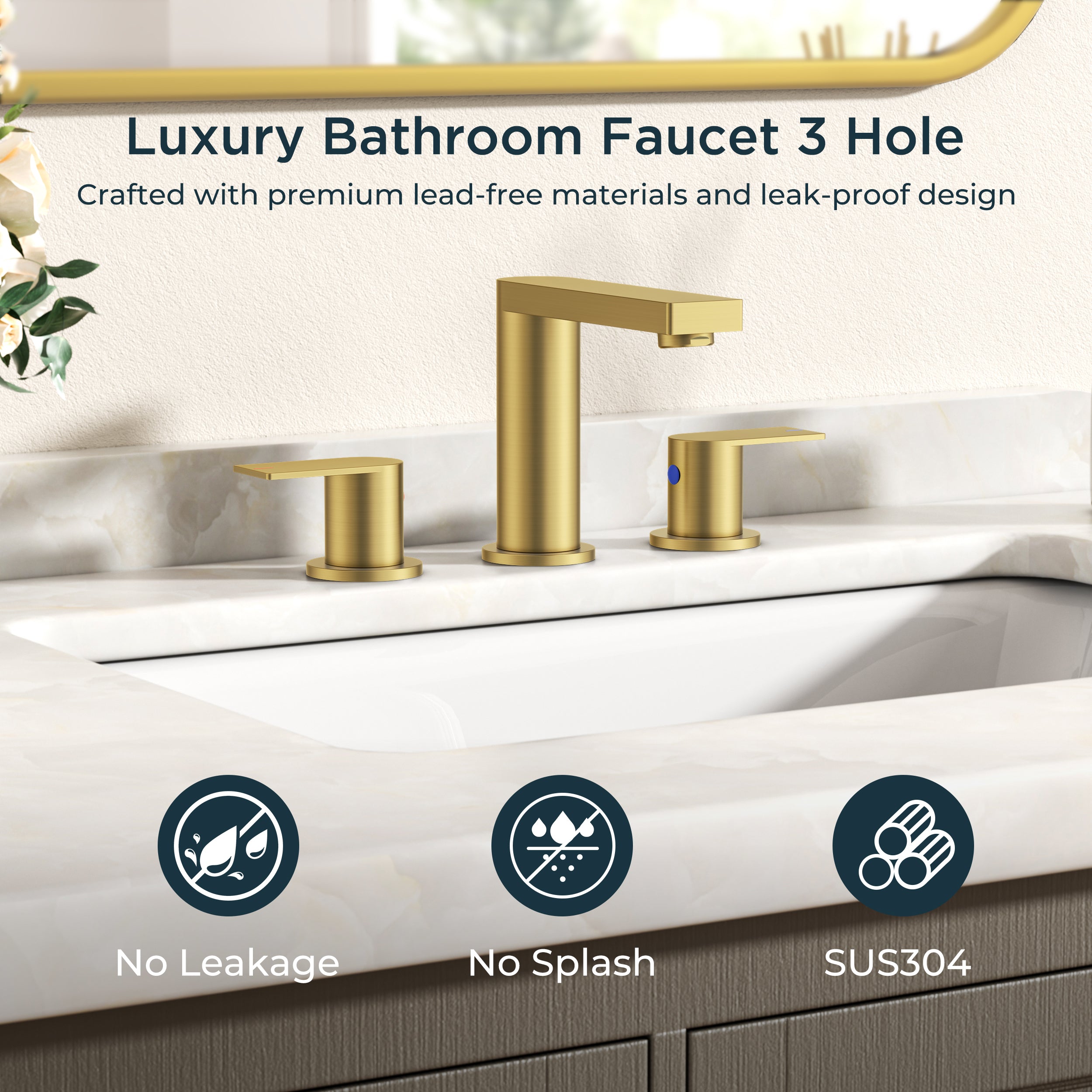 FORIOUS 8 Inch Bathroom Faucet 3 Hole, 2 Handles for Vanity ORB| 2 Handles Bathroom Sink Faucet with Pop-up Drain and 24" cUPC Lines, Fits 6-12 Inch 3 Hole Install, for RV Laundry Sink