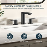 FORIOUS 8 Inch Bathroom Faucet 3 Hole, 2 Handles for Vanity ORB| 2 Handles Bathroom Sink Faucet with Pop-up Drain and 24" cUPC Lines, Fits 6-12 Inch 3 Hole Install, for RV Laundry Sink