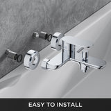 Dearocean Shower faucets with handheld shower heads, single-handle bathtub faucets with diverter valves, wall-mounted bathtub mixer faucets, stainless steel shower faucets, modern-style round chrome-plated faucet sets&nbsp;