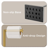 FORIOUS Toilet Paper Holder Stand with Weighted Base, Bruhed Nickel