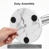 FORIOUS Paper Towel Holder Countertop, One-Handed Tear,Weighted Marble Base 304 Stainless Steel Paper Towel Stand, Ratchet Mechanism for Easy Tearing, Fits Standard & Jumbo Rolls for Kitchen, Silver
