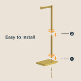 FORIOUS Toilet Paper Holder Stand with Weighted Base, Bruhed Nickel