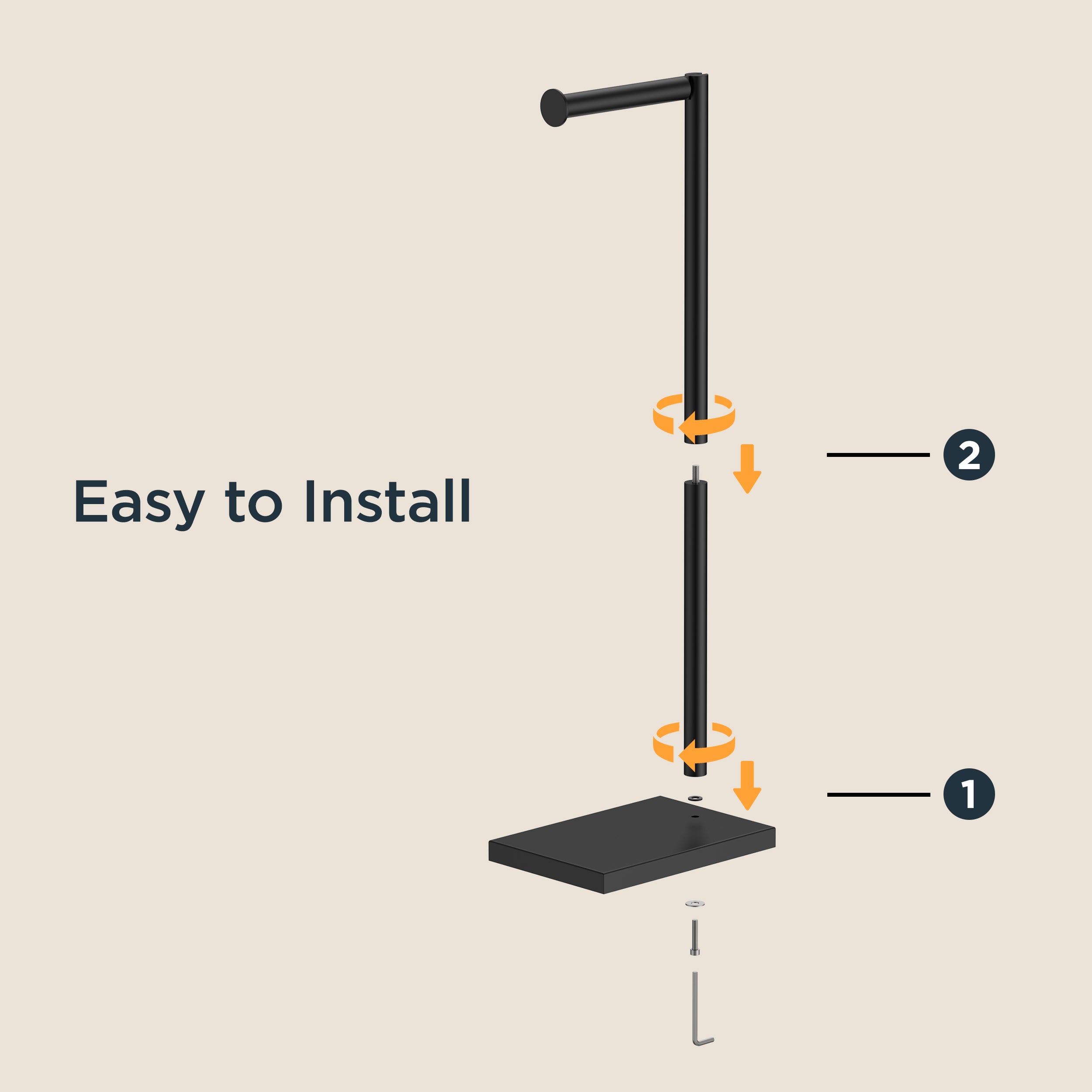 FORIOUS Toilet Paper Holder Stand with Weighted Base, Bruhed Nickel