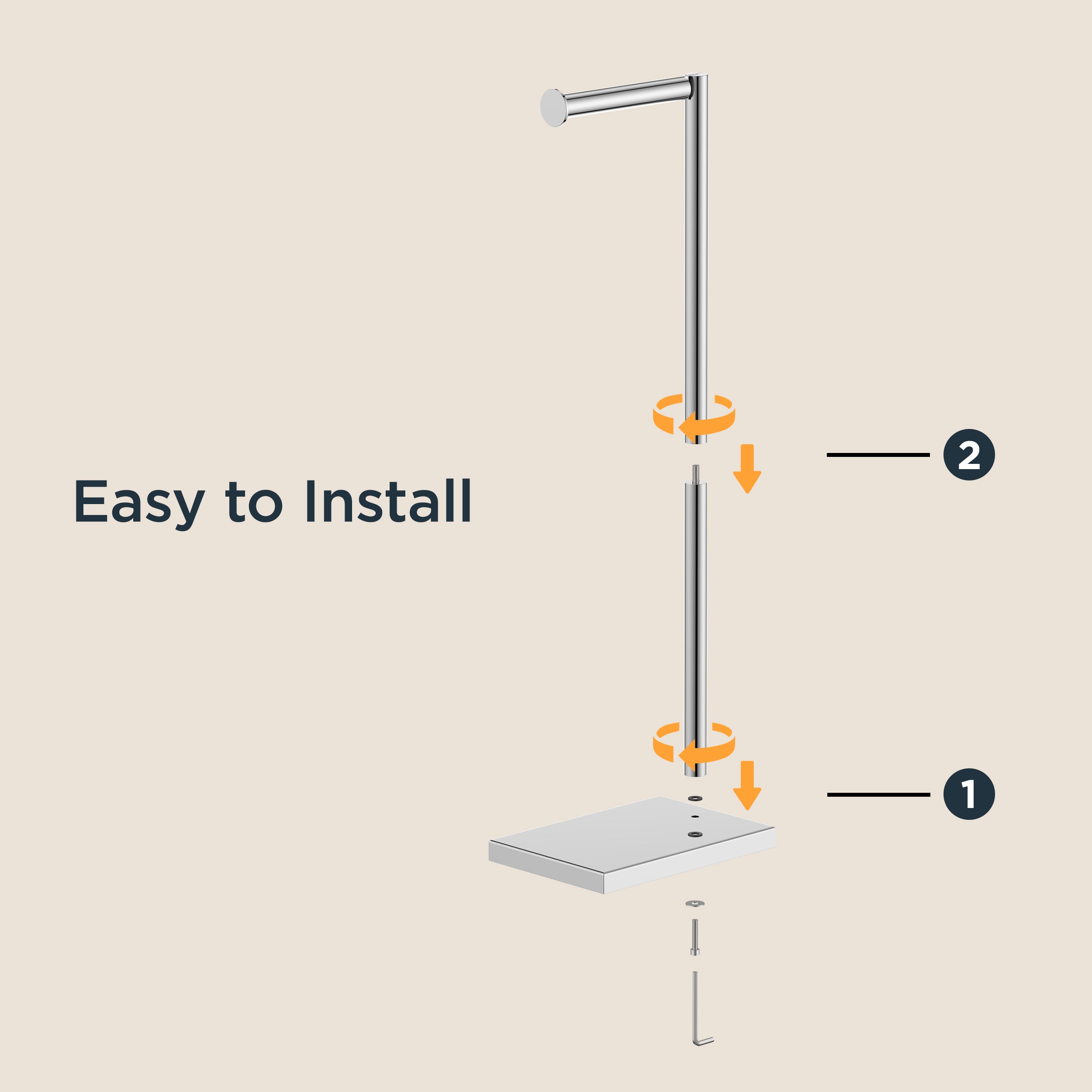 FORIOUS Toilet Paper Holder Stand with Weighted Base, Bruhed Nickel