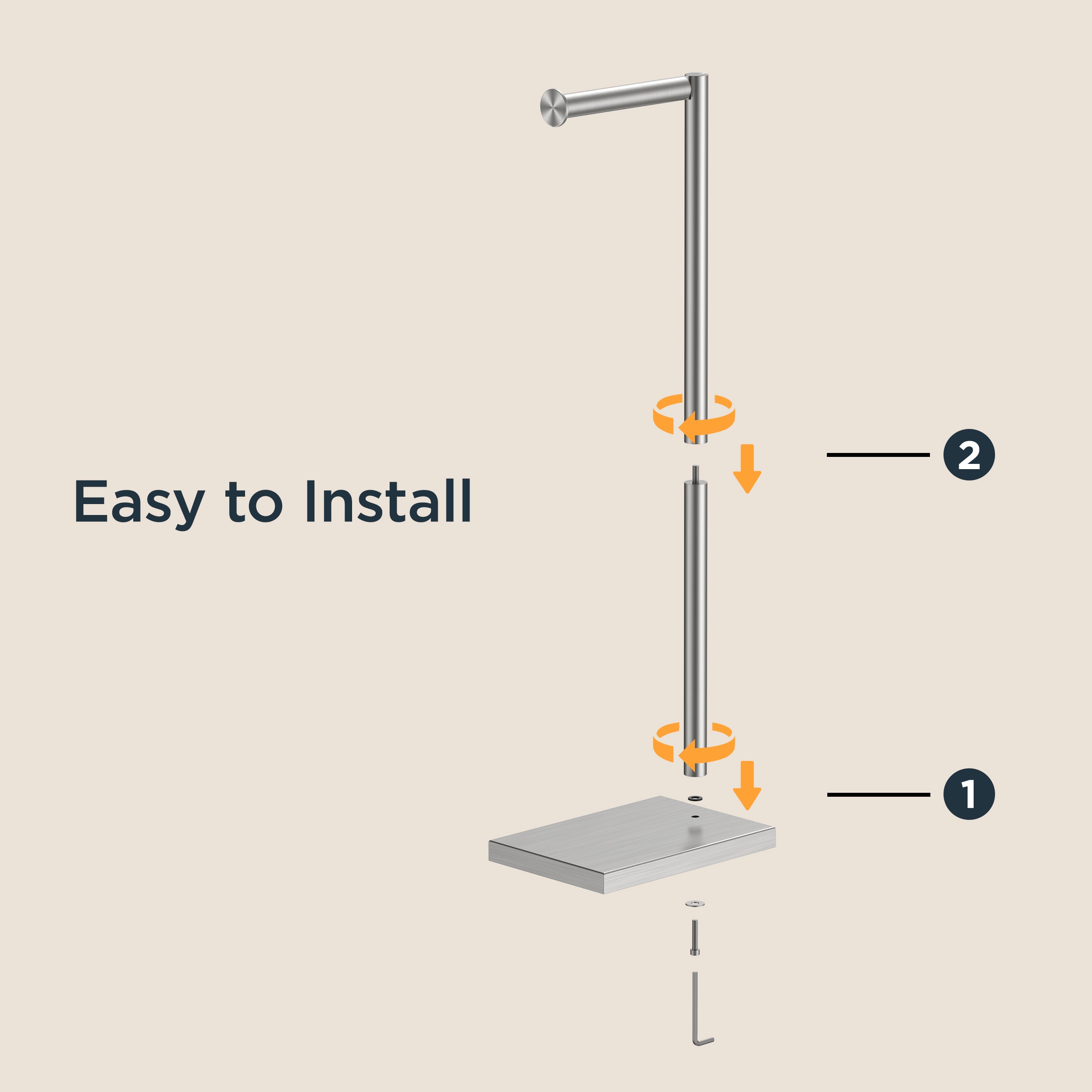 FORIOUS Toilet Paper Holder Stand with Weighted Base, Bruhed Nickel