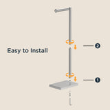 FORIOUS Toilet Paper Holder Stand with Weighted Base, Bruhed Nickel