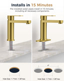 FORIOUS Bathroom Faucet 1 Hole, Single Handle Vanity Faucet Polished Chrome Bathroom Sink Faucet with Deck Plate, Fits 1 Hole and 4-Inch 3 Hole Install, for RV Vanity Lavatory Restroom Camper