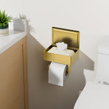 FORIOUS Toilet Paper Holder with Shelf, Wall-Mounted Modern Wipes Dispenser | Matte Black | Toilet Paper Holder with Storage for Bathroom | Fits Wipes, Sanitary Napkins, Tampons | 8.0"x5.3" Large Shelf