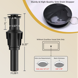 FORIOUS Matte Black Bathroom Vessel Sink Faucet 1 Hole, Tall Bathroom Faucet Single Handle One Hole with Pop Up Drain and Supply Lines, Basin Bowl Vanity Lavatory Residential/Commercial Use
