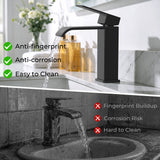 FORIOUS Single Handle Bathroom Faucet 1 Hole Vanity Faucets Matte Black