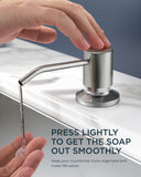 FORIOUS Kitchen Faucet with Soap Dispenser, Brushed Nickel, Single Handle Stainless Steel Transitional Sink Faucet with Pull Down Sprayer 1 or 3 Hole, Suitable for Farmhouse Laundry Camper RV Bar