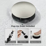 FORIOUS Single Handle Bathroom Faucet 1 Hole Vanity Faucets Matte Black