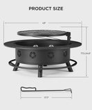 Vicinity  43 in Black Wood Burning Fire Pits with Cooking Grill
