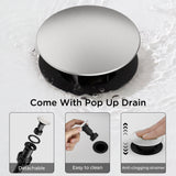 FORIOUS Single Handle Bathroom Faucet 1 Hole Vanity Sink Faucet Matte Black For 1 or 3 hole(4-inch centerset) Sink Setup, Modern Waterfall Spout, with Drain and Supply Lines for RV Vantiy Restroom