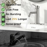 FORIOUS Bathroom Faucet 1 Hole, Brushed Nickel Single Handle Sink Faucets 2 Pack | for 1 or 3 Hole 4 Inch Centerset Sink, with Pop-up Drain, NSF61 Certified, for Vanity Rv Commercial Lavatory Restroom Basin
