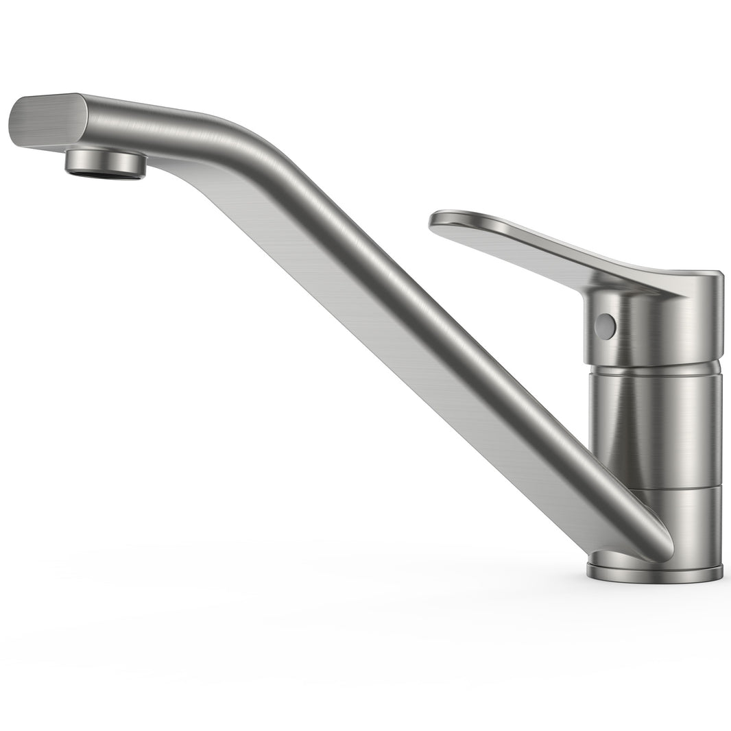 thumbnail image 2 of PHANCIR Kitchen Faucet With Pull Down Sprayer, High Arc Single Handle Kitchen Sink Faucets With Pause Button Premium Brushed Nickel With Deck Plate Suit To 1 Or 3 Holes 2 of 10