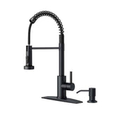 FORIOUS Kitchen Faucet with Pull Down Sprayer 1 or 3 Hole for Farmhouse with soap dispenser，led light