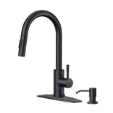 FORIOUS Kitchen Faucets with Pull Down Sprayer Kitchen Sink Faucet Stainless Steel with soap dispenser